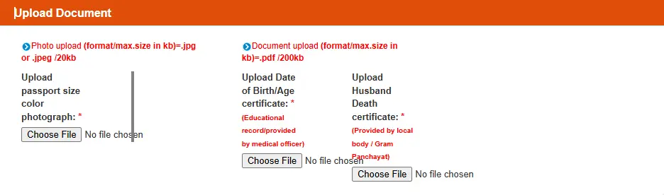 Upload photo and certificates to apply for Destitute Women Pension